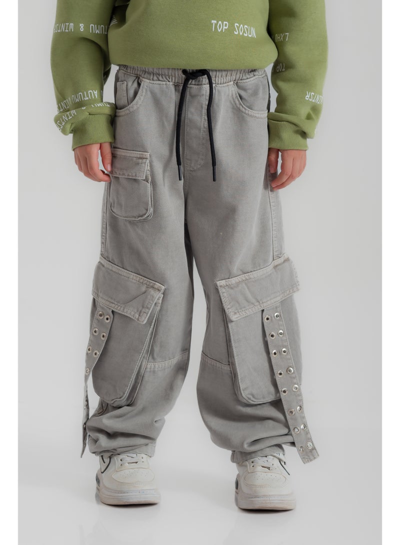 سي إن جينز وير كيدز بنطلون أولادي كارجو واسع - Image 2